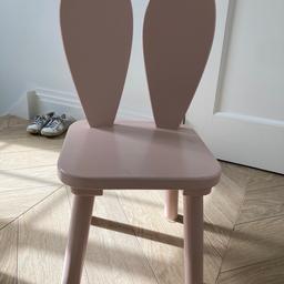 Gorgeous pink bunny ears chair. Wooden.