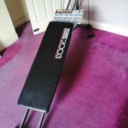 York 2003 Bodygym. With exercise wall chart (36 exercises target all major muscle groups) very good condition. Ingeniously uses bodyweight sliding bench and pulley system as seen on you tube. Collection only. Will easily disassemble to fit in hatchback car. Tel Phil 07783934975