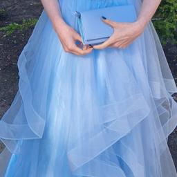 light blue prom dress worn once size ,32 bust