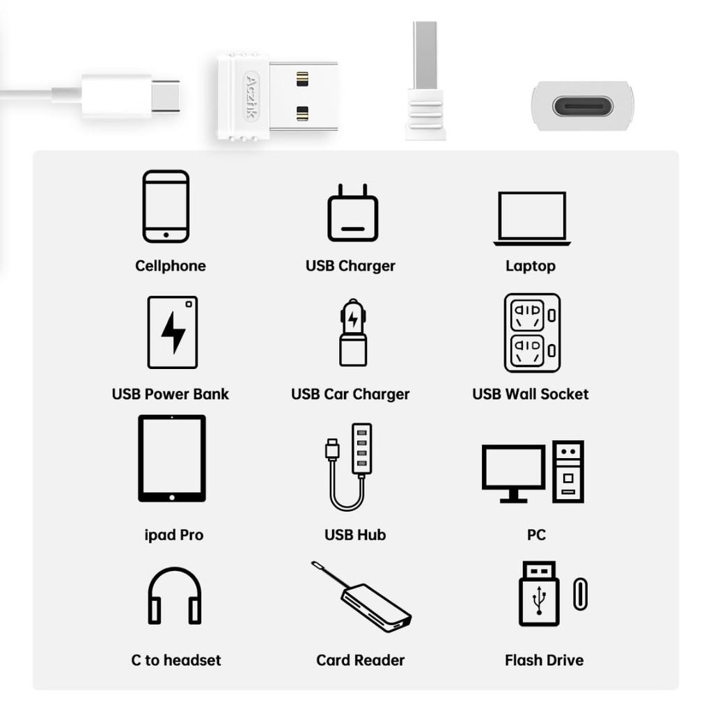 Adapter USB C auf USB [6 Stücke] OTG Typ C auf USB 3.0 USB C Kabel kompatibel mit iPhone 15 Pro Max, iPad Pro 2022, MacBook Pro/Air, Samsung Galaxy S23/S22/S21 Ultra, Huawei P50