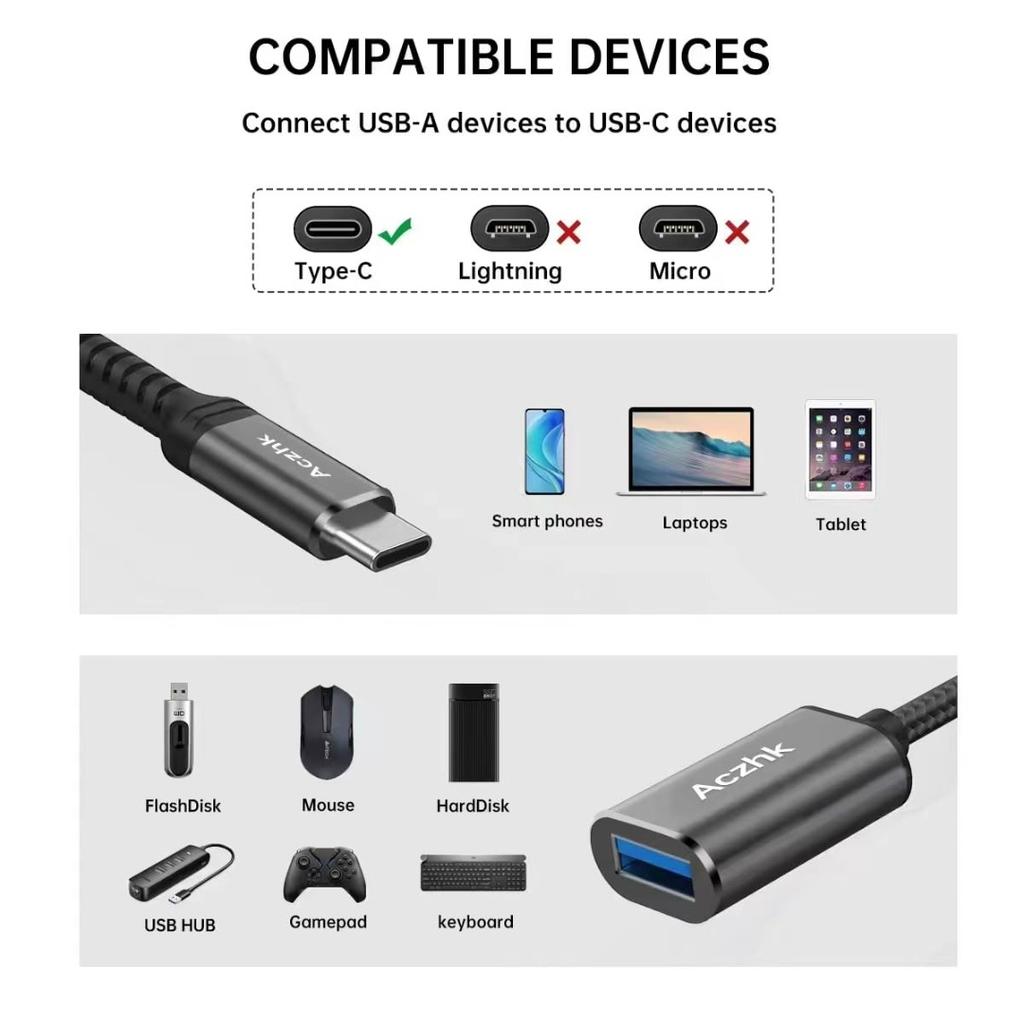 Adapter USB C auf USB [6 Stücke] OTG Typ C auf USB 3.0 USB C Kabel kompatibel mit iPhone 15 Pro Max, iPad Pro 2022, MacBook Pro/Air, Samsung Galaxy S23/S22/S21 Ultra, Huawei P50