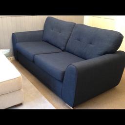 Blue fabric large 2 seater sofa from DFS wooden feet very comfortable, smart modern sofa.