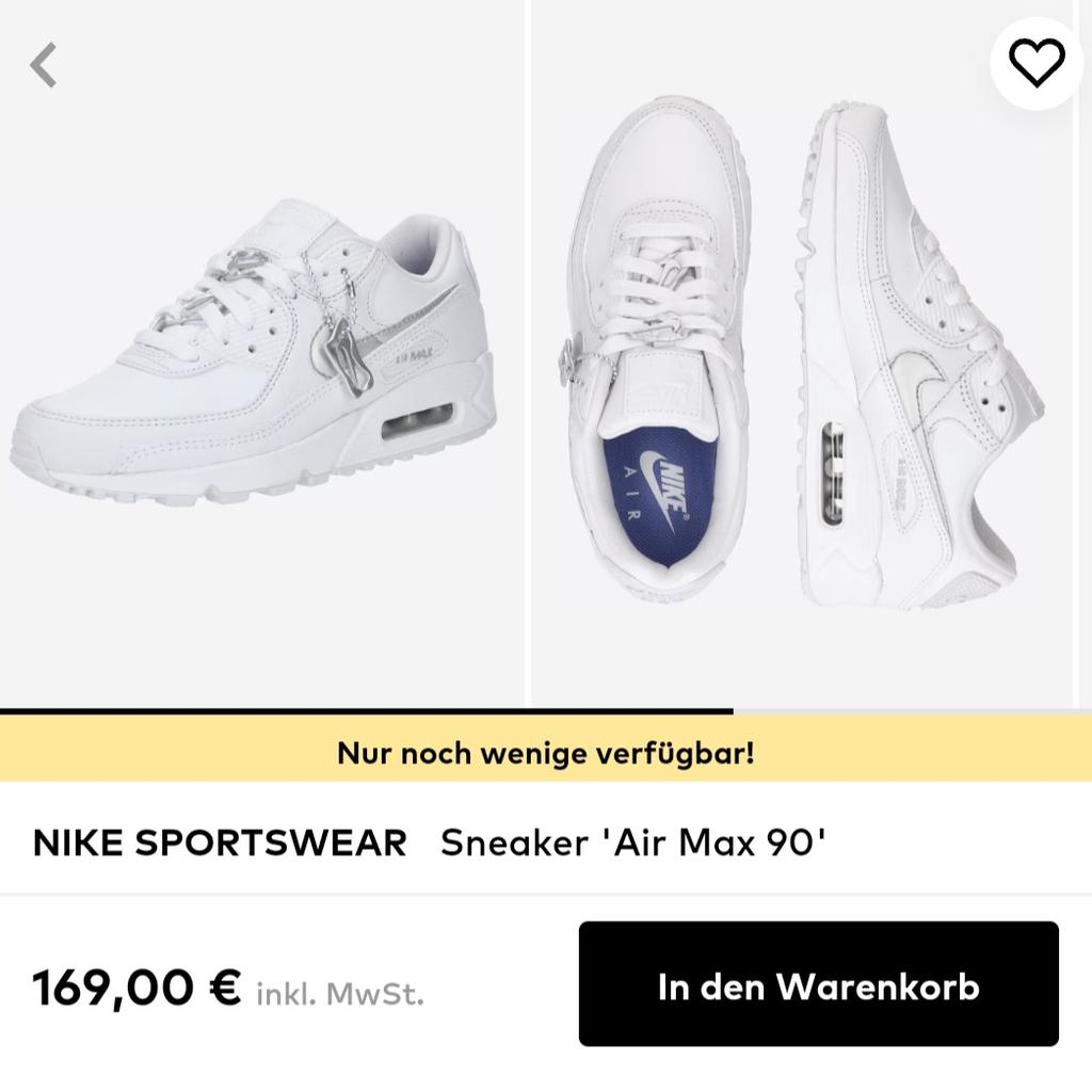 Zu verkaufen, ganz neue Air Max 90 Damen Sneaker Schuhe in Gr. 38 Kaufpreis 169 €

Da die Schuhe neu sind und erst gekauft, wird nicht verhandelt.