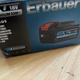 Selling x 1 Brand new Erbauer 5 Amp 18 Volt Battery in original packaging.

Never been used, ready for use straight away

Prices does not include postage

Yo post is £8.50 due to the weight of the battery.