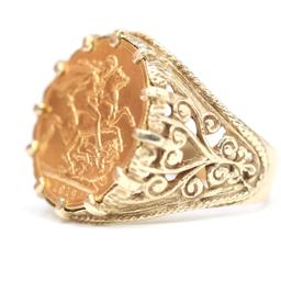 Superb vintage full sovereign ring.

22ct King George V Sovereign in a 9ct fancy gold ring mount 

Size Z

Weighs 16.4gms - 8gms of which is 9ct gold 

PayPal F & F only of bank transfer 

Free postage