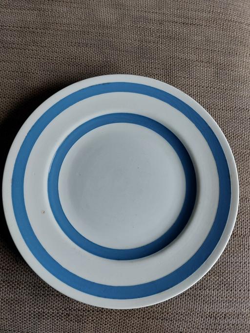 Buy & Sell Warwickshire Rugby - Photos for Vintage Staffordshire Blue And White Plate