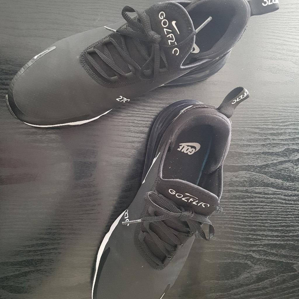 NIKE AIRMAX 270G SPIKELESS GOLF SHOES,AS NEW CONDITION, ONLY WORN ONCE .SIZE 9..£13O.00 RRP.THESE SHOES ARE LIKE NEW AS PER PICTURES.£65.00 OVNO PLEASE.CAN DELIVER IF LOCAL.