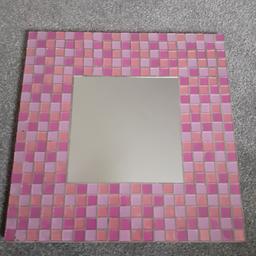 Pink mirror mosaic 36.5cm square.collection only.