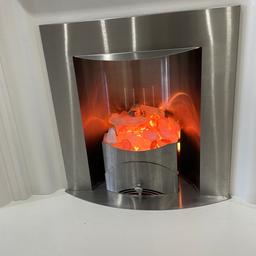 Electric inset fire, silver, good working order, collection only from Blackburn, bargain at £49 reduced to £45 now 