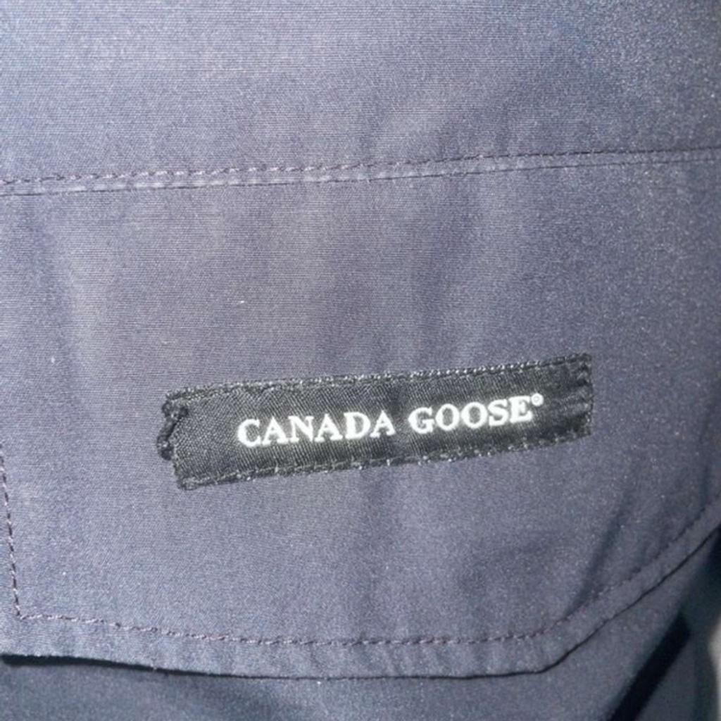 Canada Goose Langford Parka Navy - Large Mens. Had this jacket for a couple of years but no real wear and tear apart from a little bit on the velcro which you can see in the pictures. 100% authentic and the original price is £1,295 for a new one. I have no receipt or box but you are welcome to come and see the jacket and check for authenticity as you wish. Message me for more details.
