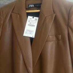 Leather blazer jacket,brand new with tags,size small,Zara brand
