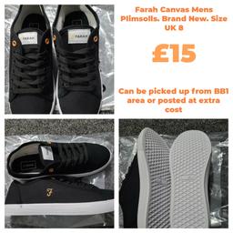 brand new
UK size 8- Farah mens plimsolls. Canvas shoes