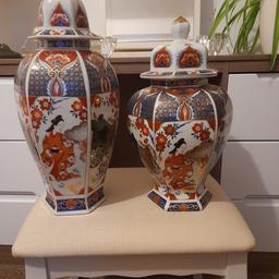 pair of large japanese style vases purchased over 40yrs ago .
