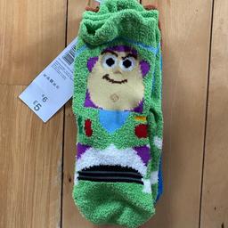 New Kids Toy Story Socks size 6-8.5 one pair is Woody and one pair is Buzz collection from heckmondwike