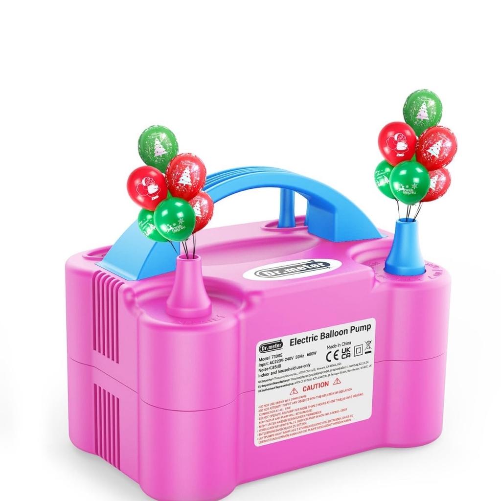 Dr.meter 600W Portable Balloon Pump Electric

❤【Instant, Efficient Inflation】:The state-of-the-art 600W motor is ultra-powerful and will pump up balloons in the blink of an eye. Bottom foot pads prevent slips, and the cable compartment hides power line inside.
❤【Dual Modes】:The electric balloon pump has two different working modes, automatic and semi-automatic. Automatic mode provides quick inflation, while semi-automatic mode lets you control the airflow.
❤【Time saving】: You can inflate two balloons at once! This balloon pump caters to all round latex or decorating balloons (exclude long, twist or cartoon balloons).
❤【Accessories Include】:Electric balloon pump comes with two balloon knot tying tools, balloon tape for arranging balloons in a decorative shape and keep them together.
❤【 Wide Range of Uses】:This electric balloon pump is suitable for latex balloons and decorative balloons. Take the fun with you wherever you go. This balloon pump is as portable as they come!
See less produc
