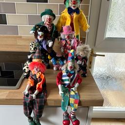 Selection of porcelain clowns. Feature some that are free standing and others made to sit on a ledge. Selling as a job lot. Deserve to go to someone who can appreciate them.

Originally paid £25-£75 per figure. Some of these figures are reselling for £50+ online.