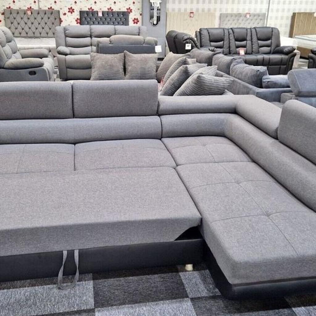 This spacious corner sofa is perfect for large families or even couples and individuals
that just like stretching out on the sofa!

Available in Black / Grey.

Sofa Registered Name :
 Anton Sofa Bed®

sofa type :
 L shape-corner

Condition :
 New

Material :
 Fabric

Colors :
 Black and Grey

Dimensions:

Length: 275cm by 202cm
Height: 70cm

Payment method :

 Cash on delivery
Warranty type:

 1 year warranty
Delivery time :

 Next Day Delivery Available
Return and Exchange:

For more info please contact us on our WhatsApp (07438091615).