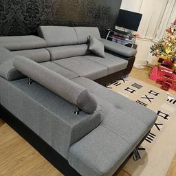 This spacious corner sofa is perfect for large families or even couples and individuals 
that just like stretching out on the sofa!

Available in Black / Grey.

Sofa Registered Name :
        Anton Sofa Bed®

sofa type :
         L shape-corner

Condition :
         New

Material : 
        Fabric

Colors :
        Black and Grey 

Dimensions:

Length: 275cm by 202cm
Height: 70cm

Payment method :

             Cash on delivery
Warranty type:

             1 year warranty
Delivery time :

            Next Day Delivery Available
Return and Exchange:

For more info please contact us on our WhatsApp (07438091615).