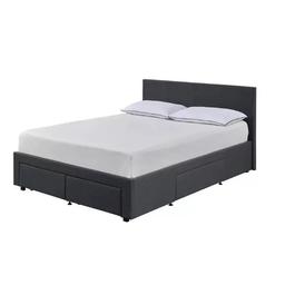 ▪️Habitat Heathdon 4 drawer double fabric bed frame-grey
▪️New, flat pack
▪️Size W149.5, L200, H90.5cm
▪️Height to top of siderail 35cm
▪️5cm clearance between floor and underside of bed.
▪️Total maximum user weight 220kg

✖️Mattress not included ✖️