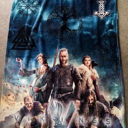 Vikings Fleece Throw /Blanket. 50 X 38 inches. White back. Collection only.