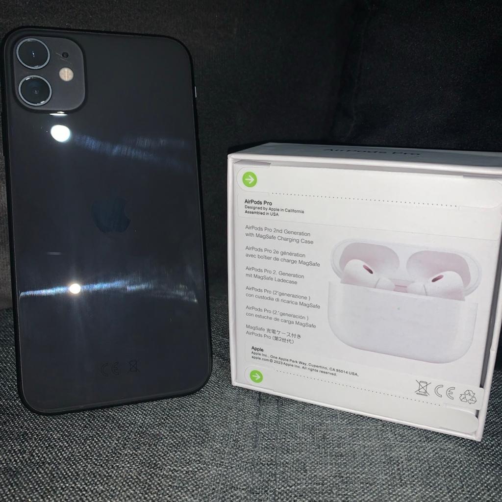 iPhone 11 64gb in black & a new pair of AirPods Pro 2nd Generation. Phone is in excellent condition, no cracks & everything works as should. Battery life is at 99% also it’s unlocked to all networks.

£220 cash/transfer on collection & local delivery is possible for a small fee.

OTHER PHONES:
iPhone 11 128GB + AirPods - £240
iPhone XR 64GB boxed + AirPods - £200
iPhone XS 64GB + AirPods - £180
Google Pixel 3 64GB boxed + AirPods - £100