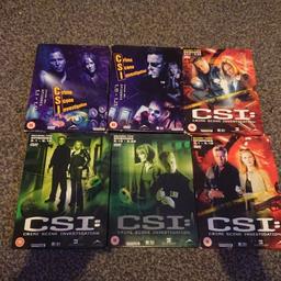 Nice selection of CSI MIAMI, NEW YORK AND LAS VEGAS BOXSETS.


SOME EPISODE GUIDES INCLUDED.


CSI MIAMI SEASON 2 SEALED.


DISCS MAY HAVE SCRATCHES, EXPECT WEAR TO BOXES, HAVEN'T BEEN PLAYED IN A WHILE, STORED ON A SHELF.