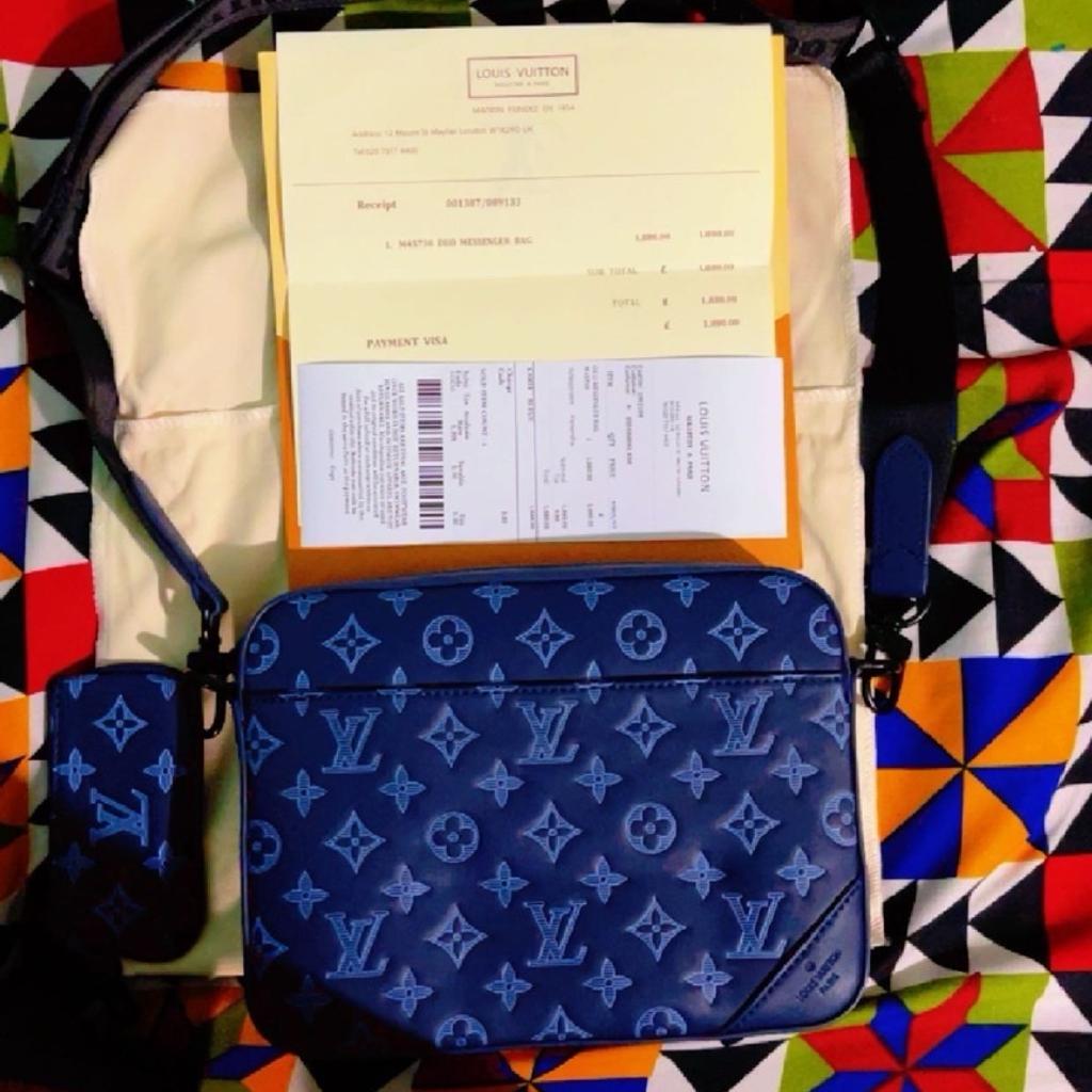1:1 Rep LV Duo Monogram Bag For Sale Navy Blue colour Best Quality with receipt Brand New only Warns once and never worn again need to sale urgent only serius Buyers contact price could be negotiate if interested