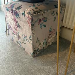Velvet grey multicolour stool stunning looking never been used 40 can deliver if local