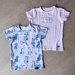Verkaufe diese zwei T-Shirts von walkiddy (mit Seepferdchen Print, Bio Baumwolle, Größe 98) und topolino (rosa mit Eichhörnchen, Gr.104, aber gleich groß wie walkiddy) zusammen um 7€. Sehr guter Zustand, nur von einem Kind getragen!