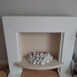 helping my dad downsize. selling a fire surround with electric fire built in it has never been mounted to wall . it was originally from next. cream colour.  dimensions are 36.5 inches tall, 39 inches wide, 10.5 inches depth. Full working order would need to be collected at a weekend because I need to travel.  no time wasters please stressful enough thanks ws2 area