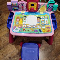 Good used condition. Few bits missing ( only one double sided activity card, missed projector pieces)hence the price but still plenty of other activities. Complete with stool.
Check my other baby/toddler toys. Huge discounts when you take more toys.