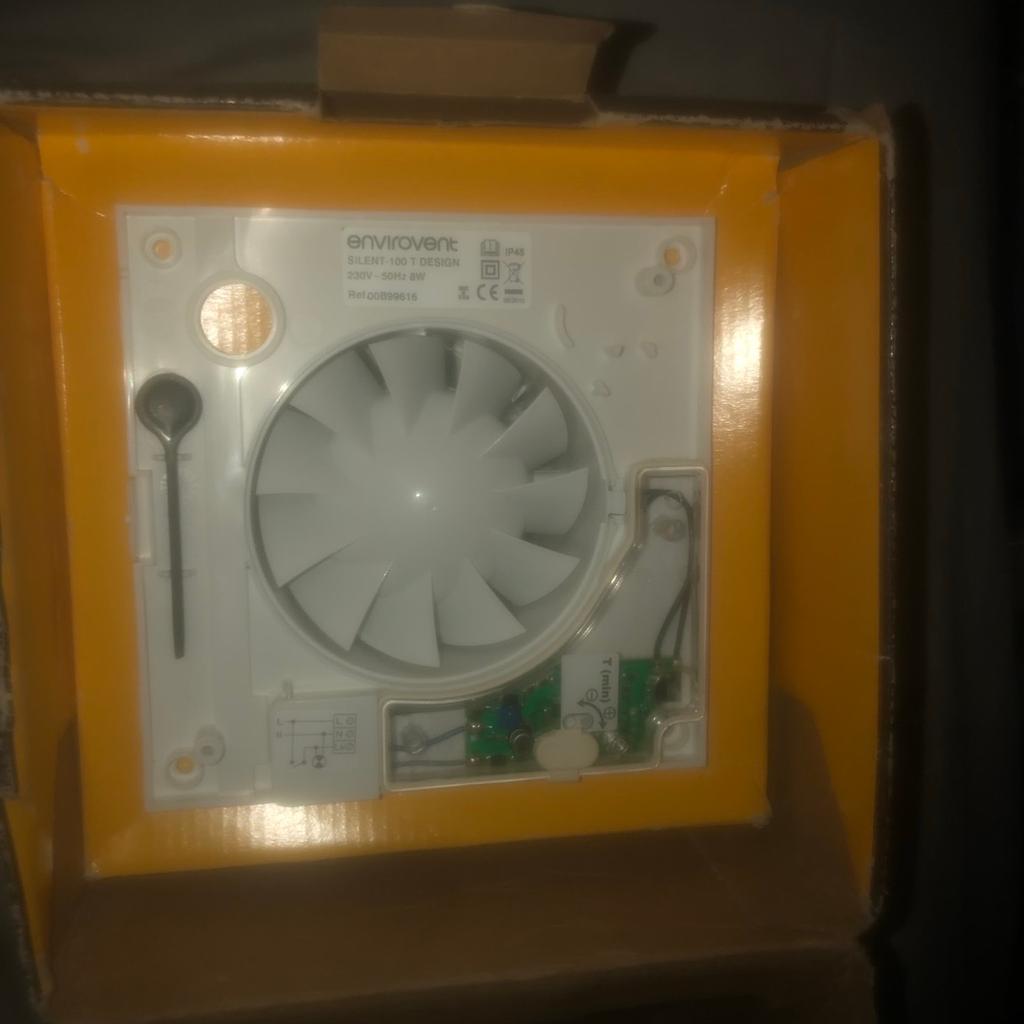 For home appliance

Brand new EnviroVent Silent 100 Design ready to be installed in new bathroomWC
postage is included. this fan is a timer model version.
