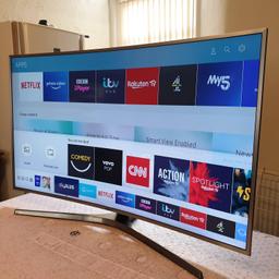 SAMSUNG 49 INCH CURVED SMART 4K UHD HDR LED TV WITH WIFI, FREEVIEW & FREESAT HD, TV PLUS

COLOUR: SILVER

MODEL: UE49MU6670

COMES WITH STAND AND REMOTE CONTROL

TV CAN BE HUNG ON THE WALL

EXCELLENT CONDITION

49 INCH CURVED SCREEN 
SMART TV WITH APPS 
WIFI 
FREEVIEW HD
 FREESAT HD
BLUETOOTH
TVPLUS
3 X HDMI PORTS

Can deliver it for petrol cost