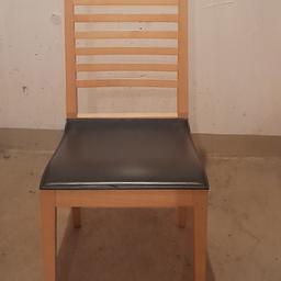 6 Stk. Esszimmer Sessel in Esche mit grauen Echtleder-Sitzflächen wie neu.  Italienisches Design.  Selbstabholung.