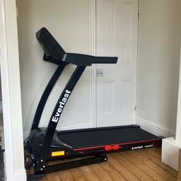Used but works great, collection only as I don’t have a car.

Product spec:

Top speed of 13km/h
Variable manual incline
Folds for storage
Hand grip pulse sensor
Running surface size L120, W42cm Programmes include: speed, distance, calorie, time and pulse
Auto stop safety system
Size H134, W72.5, D159.5cm
Size folded H134, W72.5, D104.5cm
Weight 55kg