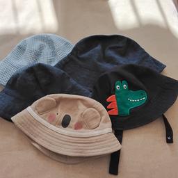 next sunhat 6-12 months with tie fastner 
f&f sunhat 3-6 months with tie fastner 
nutmeg sunhat 0-3 months
nutmeg sunhat 6-12 months
nutmeg sunhat 6-12 months 
all boys good condition