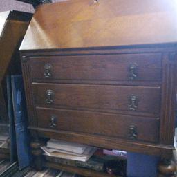 Solid piece of furniture(none broken),very useful.Great cond.,slight light scrape on side(last pic).Would keep but need the space due to circumstances.