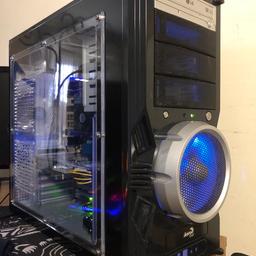 AMD powered Gaming PC tower only, capable of playing games like Roblox, Team Fortress 2, Fortnite, Apex, LoL and many other titles. Also perfect for any daily computing tasks, video editing, streaming, browsing and productivity.

Specs are:

* AMD FX-6300, a 6 cores and 6 threads Processor running at speeds @ 3.50GHz /4.20GHz in performance mode.
* AMD HD 7870 2gb graphics card.
* Kingston 8gb Ram @ 1333MHz.
* Adata 120gb SSD drive with Windows 10 Pro installed and activated.
* Western Digital Gold 1tb HDD Storage.
* ASUS 97EVO Gaming Motherboard.
* EZ Cool 650w Power supply.
* AeroCool Design Gaming case with 2x blue fans.
* Power cable.

Can be seen working, testings welcomed.
Collection from SE57DX.

No Swaps.

Thanks for looking.
