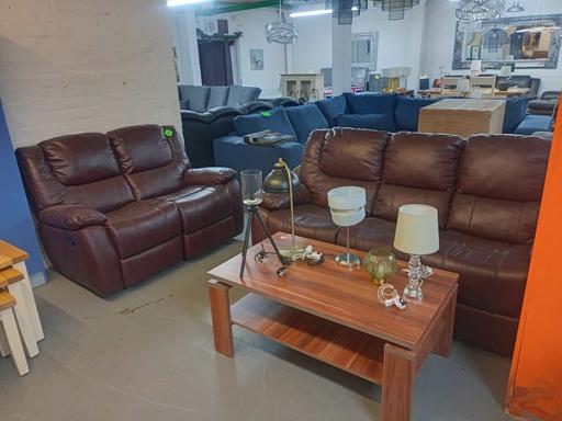 Buy & Sell Greater Manchester Wigan - Photos for New Brown Real Leather Recliner 3+2 Sofa