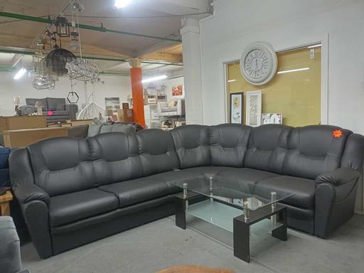 Buy & Sell Greater Manchester Bolton - Photos for New Black Leather Corner Sofa 3cr2