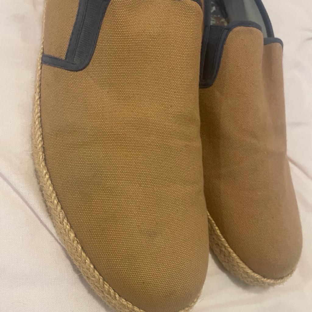 Mens espadrilles size 11. Worn a couple of times but still in good condition. Slight marks on them which I have tried to show in 2nd pic. Tan with navy edging. From a smoke free home. Collection from FY1 6LJ