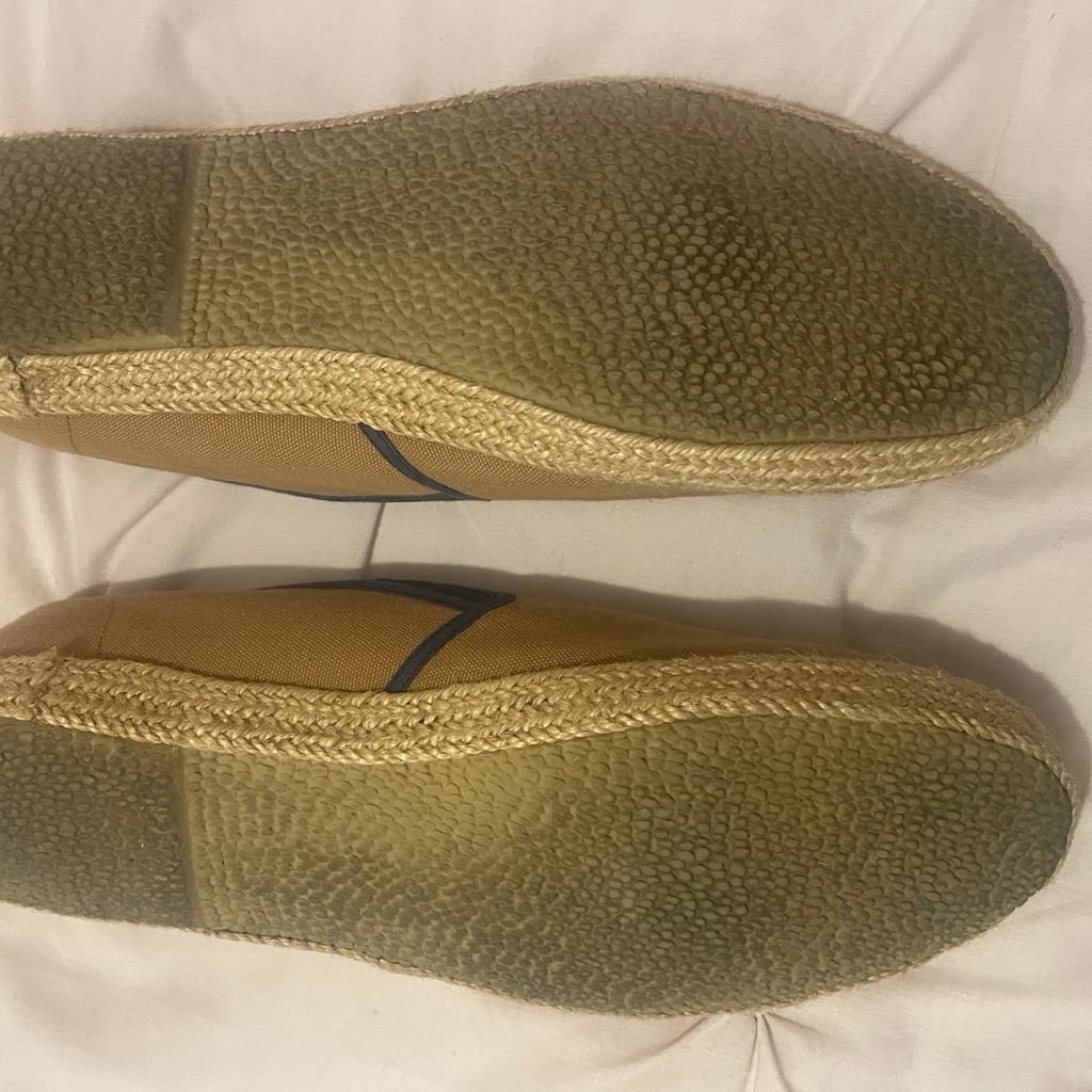 Mens espadrilles size 11. Worn a couple of times but still in good condition. Slight marks on them which I have tried to show in 2nd pic. Tan with navy edging. From a smoke free home. Collection from FY1 6LJ