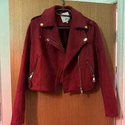 Ladies River Island Jacket 
Suede burgundy 
Size 8 
Pick up South Kirkby