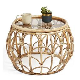 Brand new Evelyn rattan bamboo table with glass top, a stunning addition to any home decor.

Specifications
- Colour: Natural Bamboo and Clear Glass Top
- Unique Globe Design
- Perfect fusion of Different Materials: Natural Wood and Modern Glass Top
- Durable scratch resistant clear glass

Dimensions:
- Height: 40cm
- Diameter: 62cm

Collection from ST6 or Free Delivery within 5 miles range.