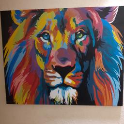 Original Oil painted canvas. Lion Head abstract art. Final reduction BARGAIN PRICE