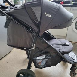 much loved Joie pram has been used, scratches on the metal part but in full working order. daughter has loved this pram but she's too big for it now