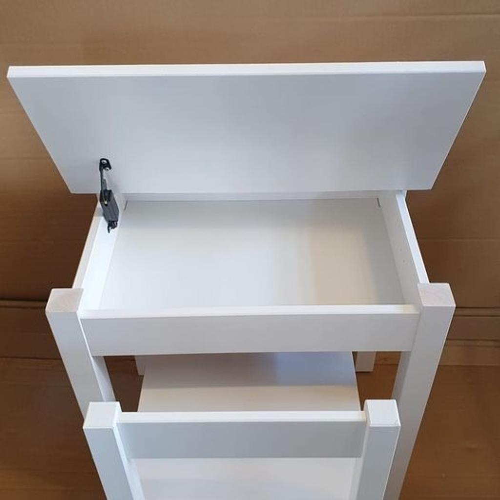 Scandinavia Kids Desk and Chair Set White

💥ExDisplay. Assembled💥

Desk is made from solid pine, painted in white for a fresh and neutral look. The desk top lifts up to reveal a storage compartment underneath, ideal for books and drawings, and the top stays open easily with the handy lid prop

Size H59.5, W59, D39cm.
Under desk chair space H48, W28cm.
Weight10kg

💥Check our other furniture💥