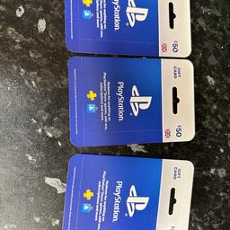 3 £50 Brand New PlayStation Gift Cards 
Never been used 
Collection