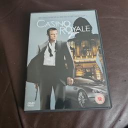 James bond dvd casino royale starring Daniel Craig 
dvds in good condition used
any discs that are 15p each are also mix and match at 10 for £1
please look at my other items for sale as have a wide variety of dvds and games for sale
sorry but I do not accept PayPal or shpock wallet as payment and unfortunately I do not post due to working hours
collection only