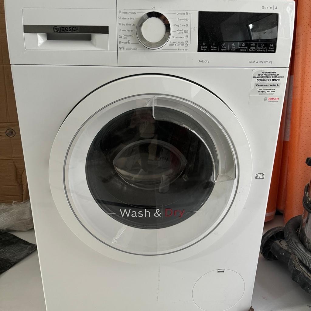 8kg/5kg Load
1400rpm Spin
1 year usage. No scratches or other defects. All functions working perfectly we are just building individual wash and tumble dryer.
Original price now £699